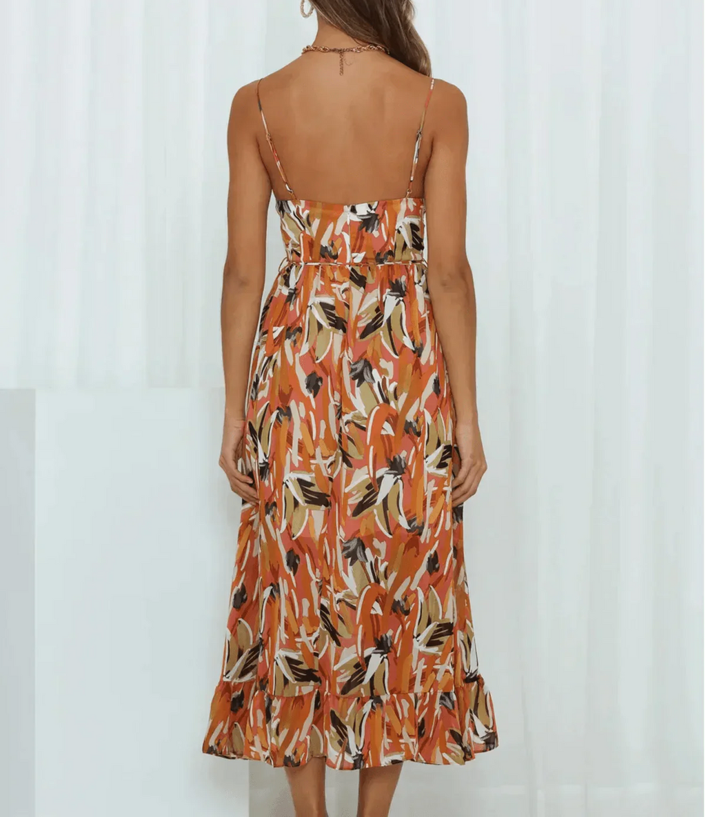 La Chispa | Vestido Midi en Color Vibrante