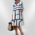 Bruria™ | Geometric Midi Dress