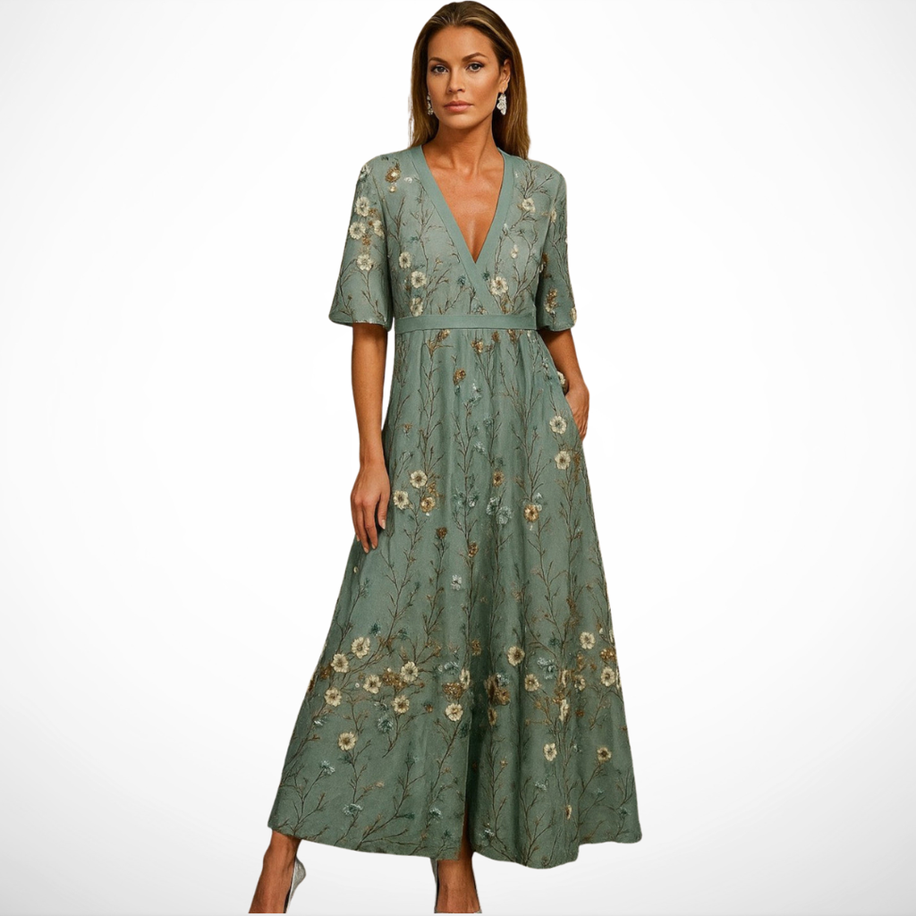 La Chispa | Vestido Largo con Elegancia Botánica
