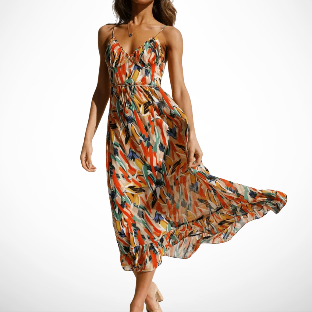 La Chispa | Vestido Midi en Color Vibrante