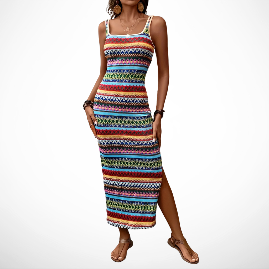 La Chispa | Vestido Largo Bohemio en Colores Maya