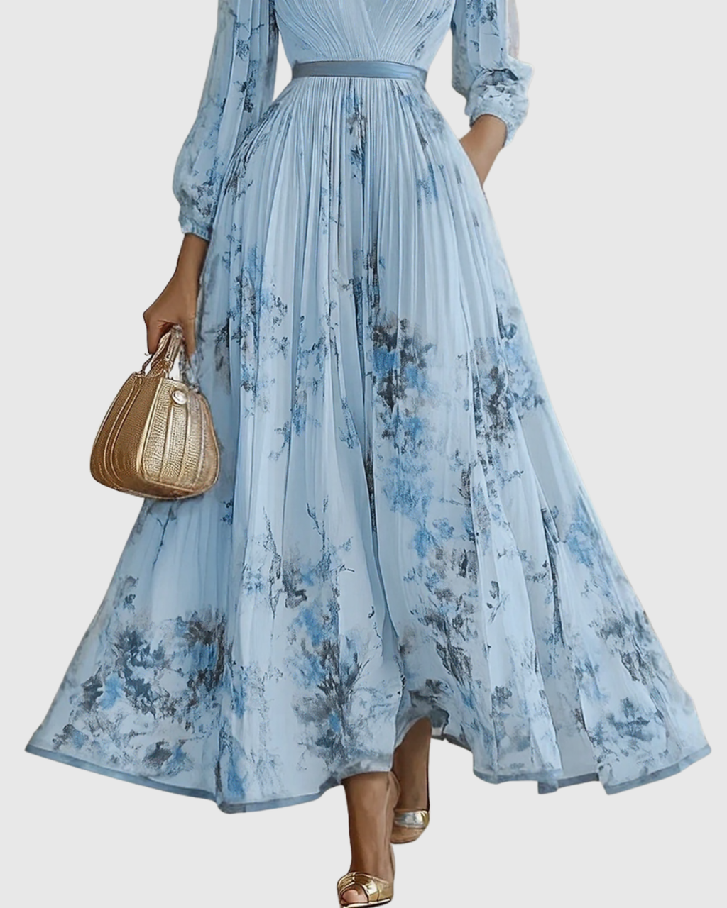 Rowella | Elegante Vestido Maxi con Pliegues