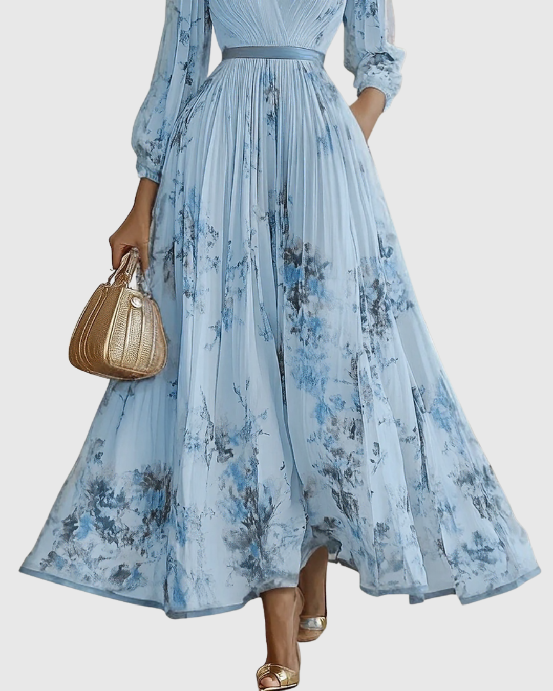 Rowella | Elegante Vestido Maxi con Pliegues