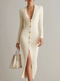La Scintilla | Vestido Midi Rayado Elegante con Botones