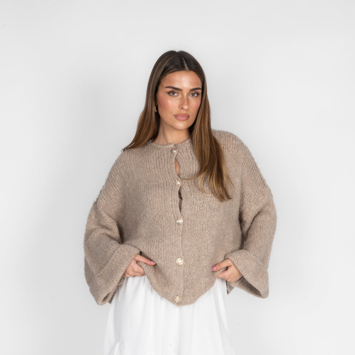 Cárdigan oversize de manga suave