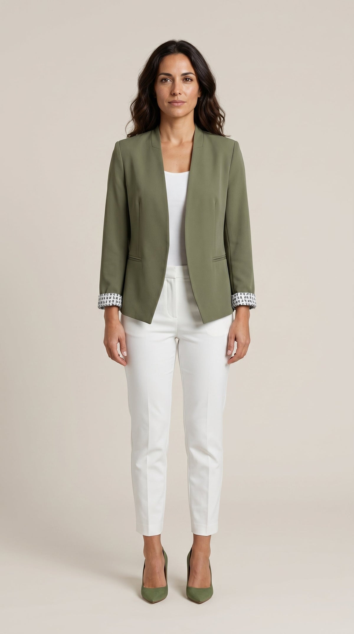 Blazer de corte recto con hombreras