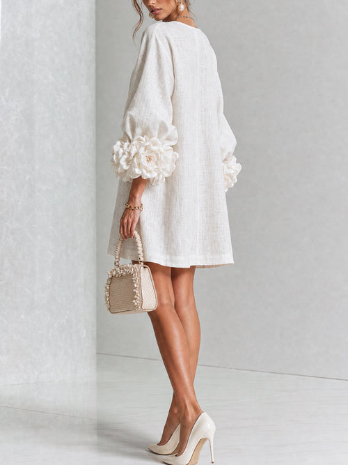 Alba | Mini vestido con botones y mangas florales
