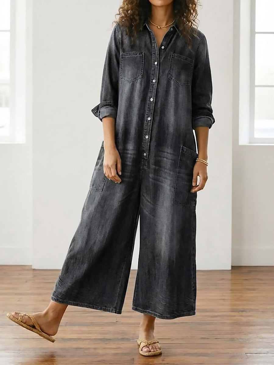 Diana | Mono denim con botones