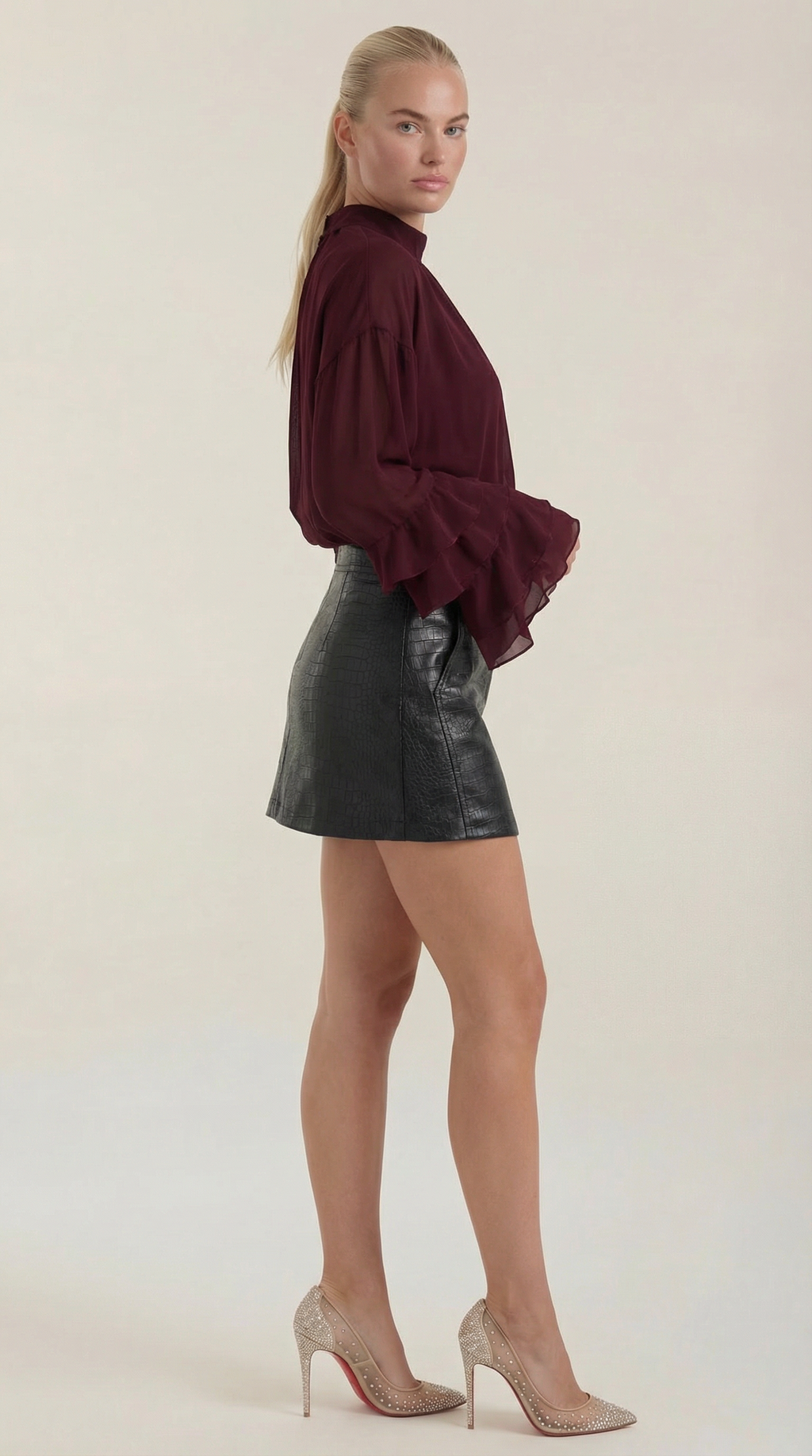 Top Alma de cuello alto simulado - Transparente