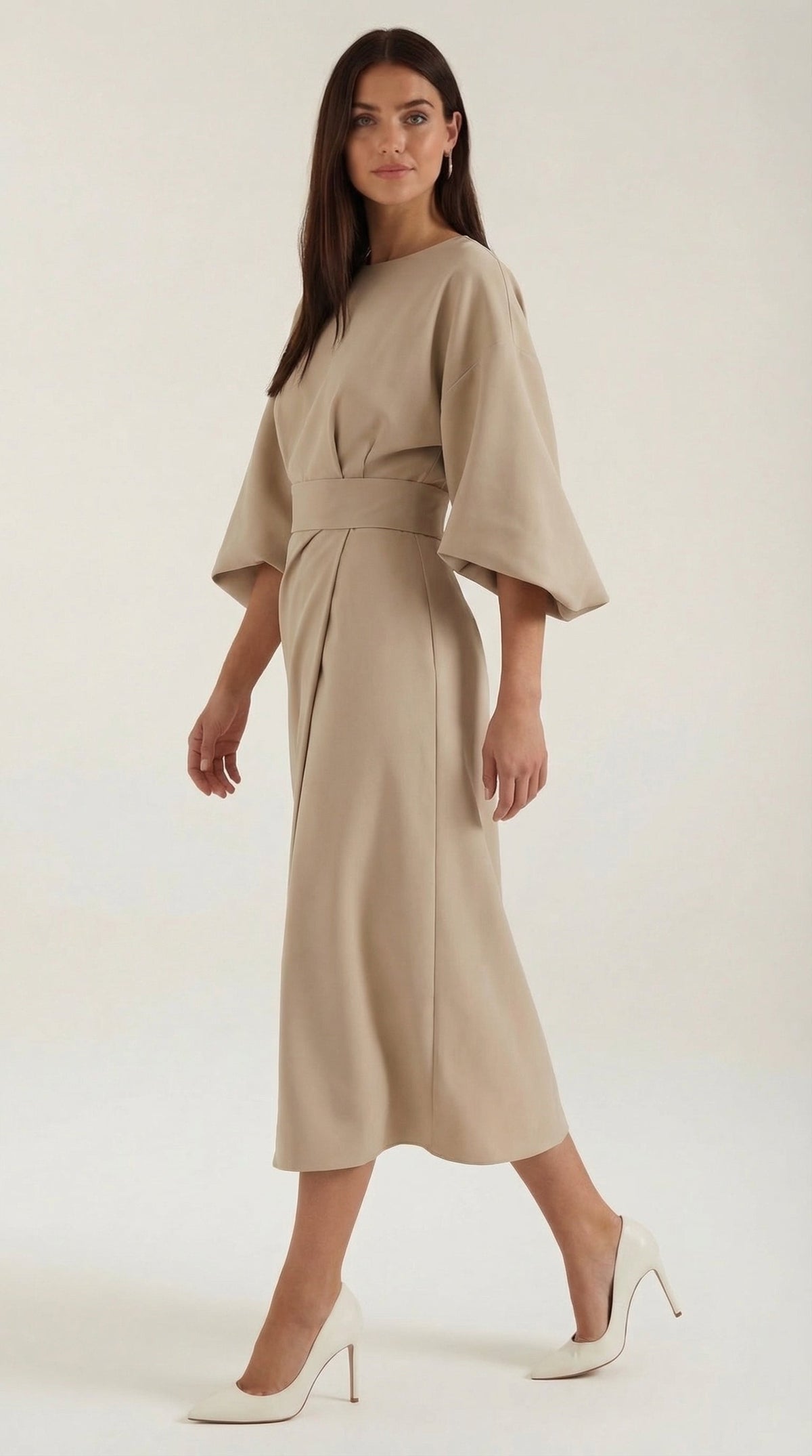Vestido Maxí Ana con Cinturón Ajustable en la Cintura