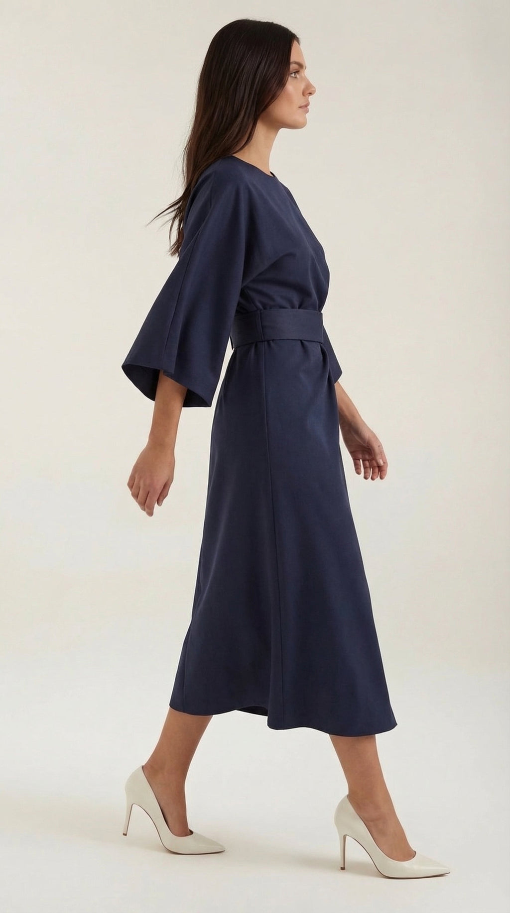 Vestido Maxí Ana con Cinturón Ajustable en la Cintura