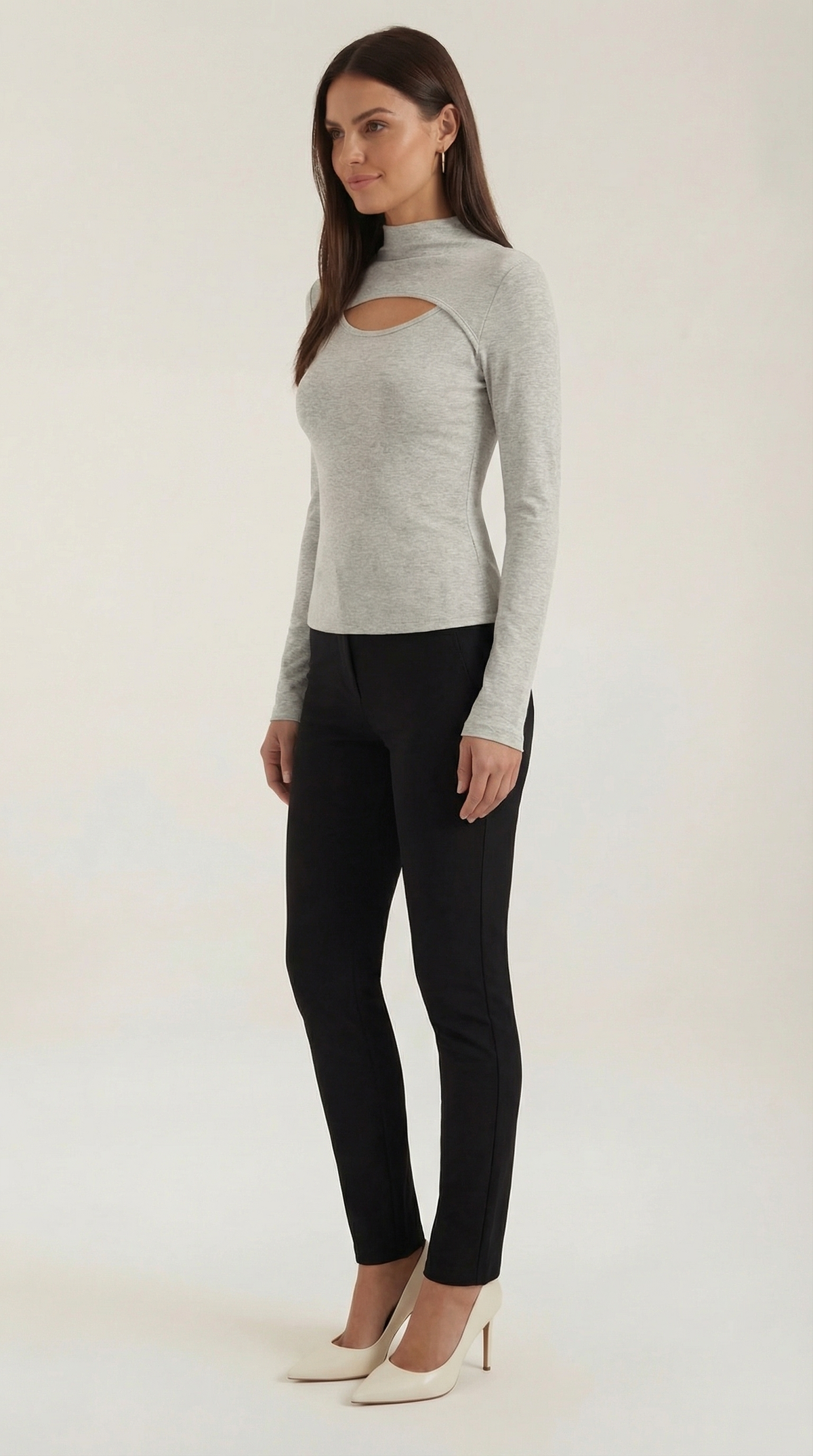 Barbara Chic Long Sleeve Corte Cutout Top