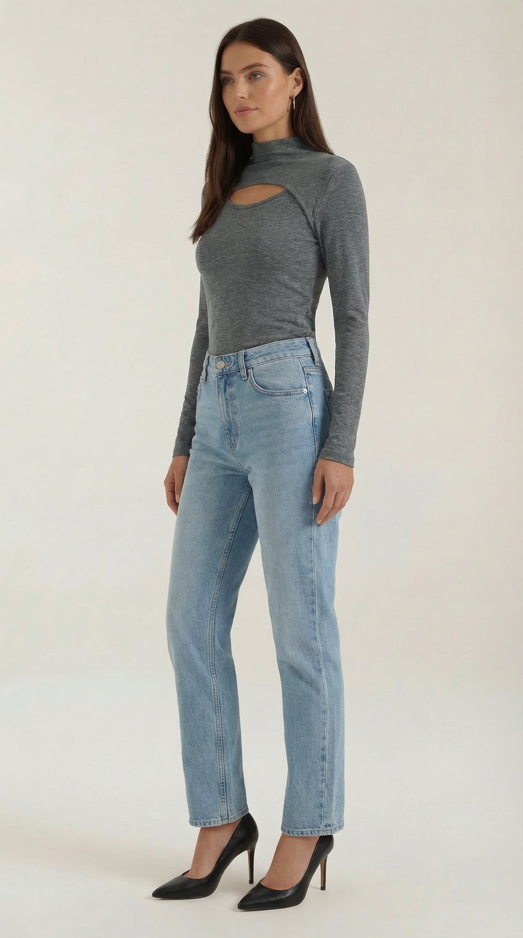 Barbara Chic Long Sleeve Corte Cutout Top