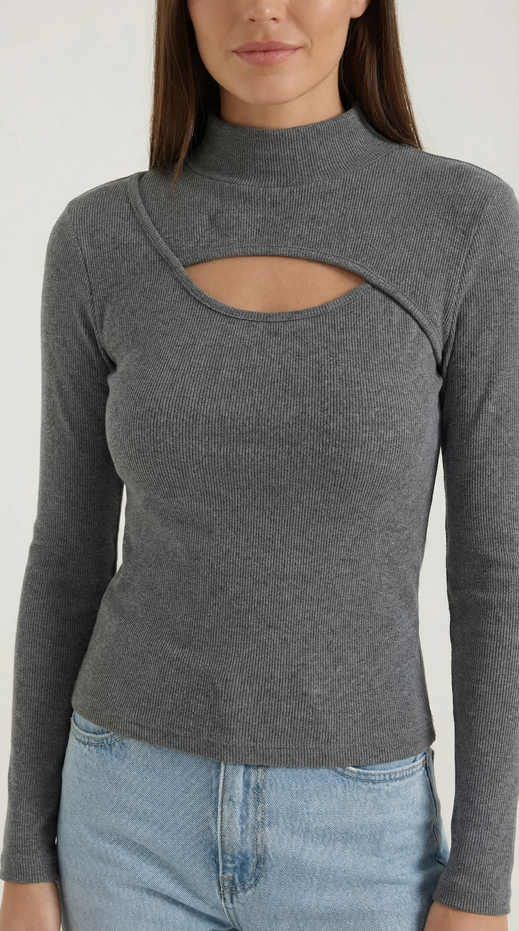 Barbara Chic Long Sleeve Corte Cutout Top
