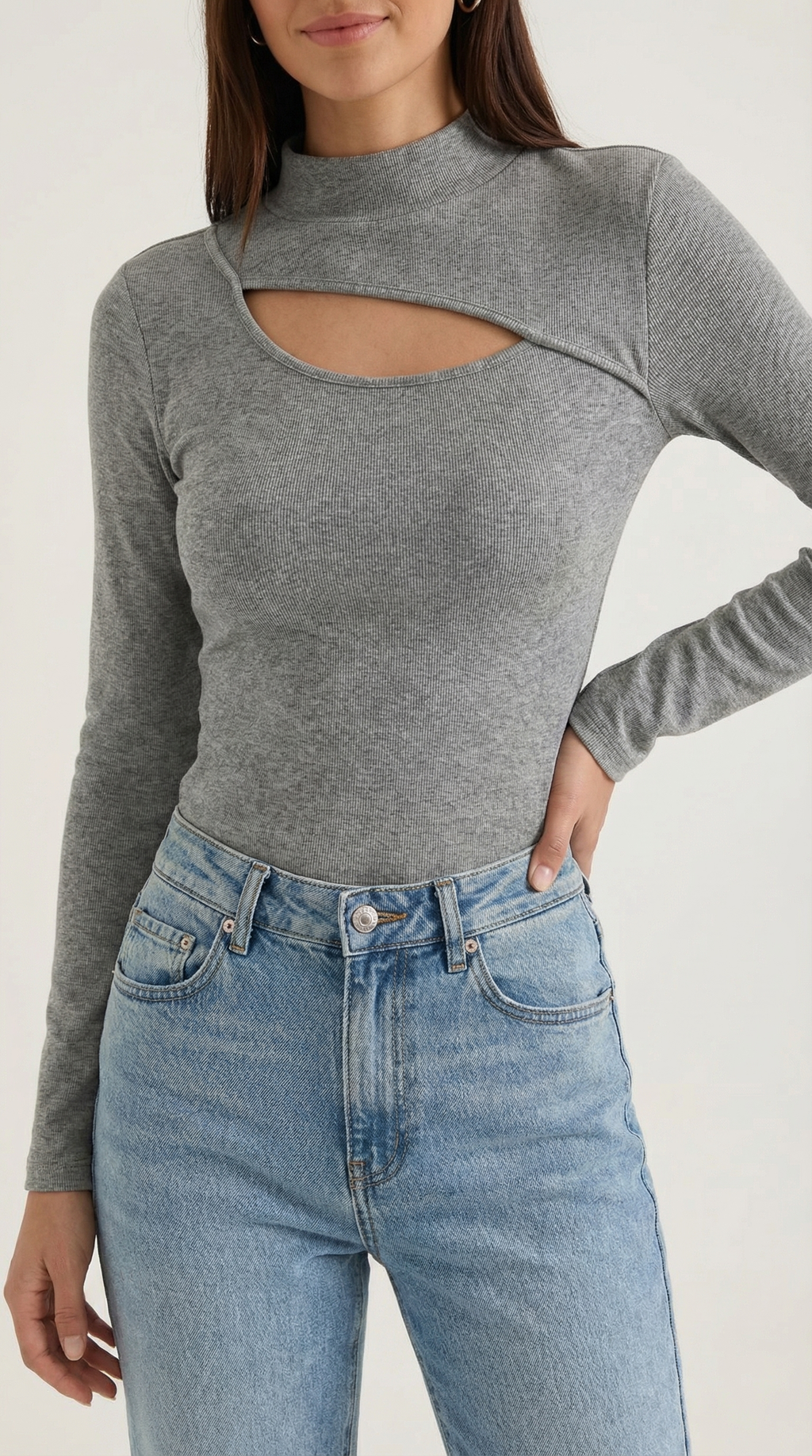 Barbara Chic Long Sleeve Corte Cutout Top