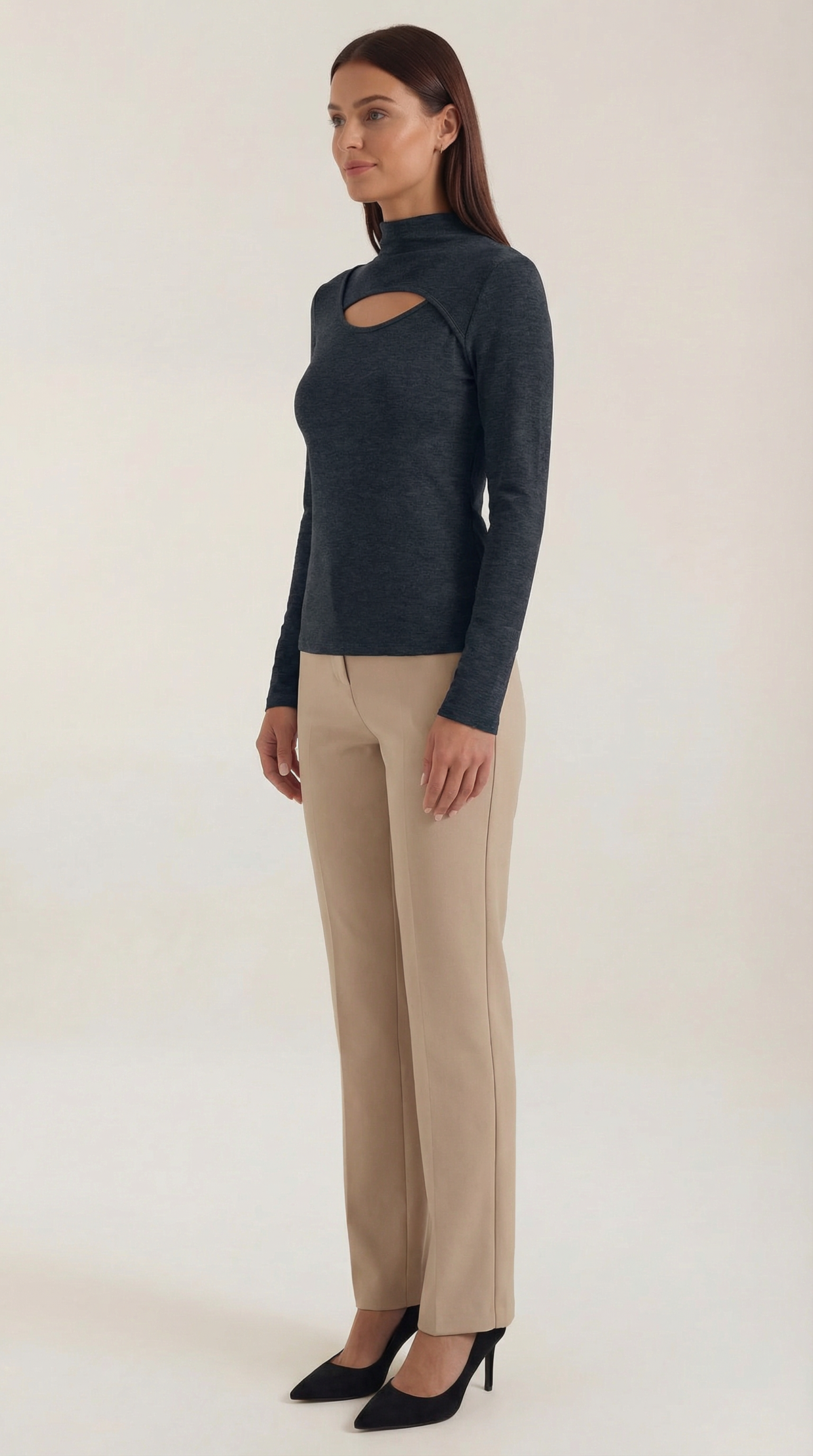 Barbara Chic Long Sleeve Corte Cutout Top