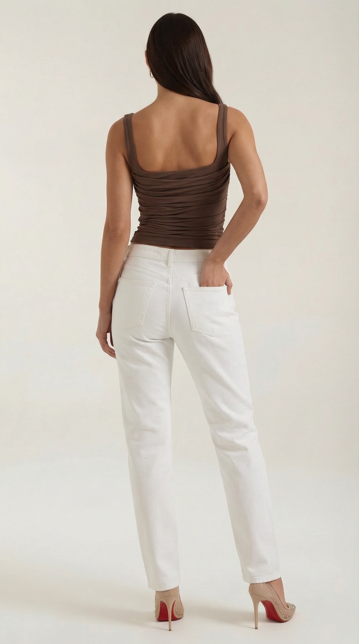 Blusa sin mangas Blair con fruncido y escote cuadrado