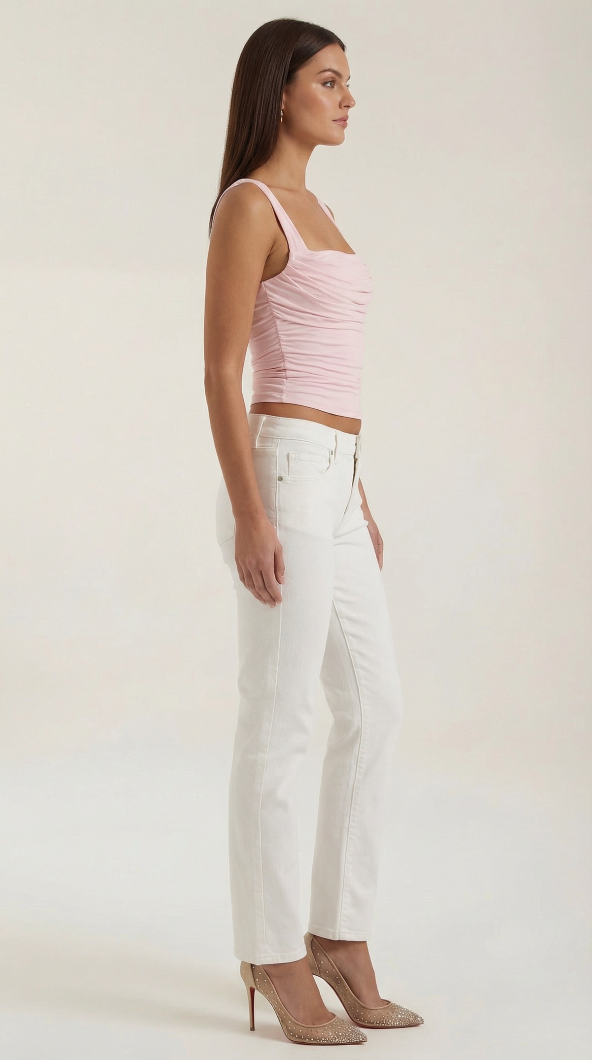 Blusa sin mangas Blair con fruncido y escote cuadrado