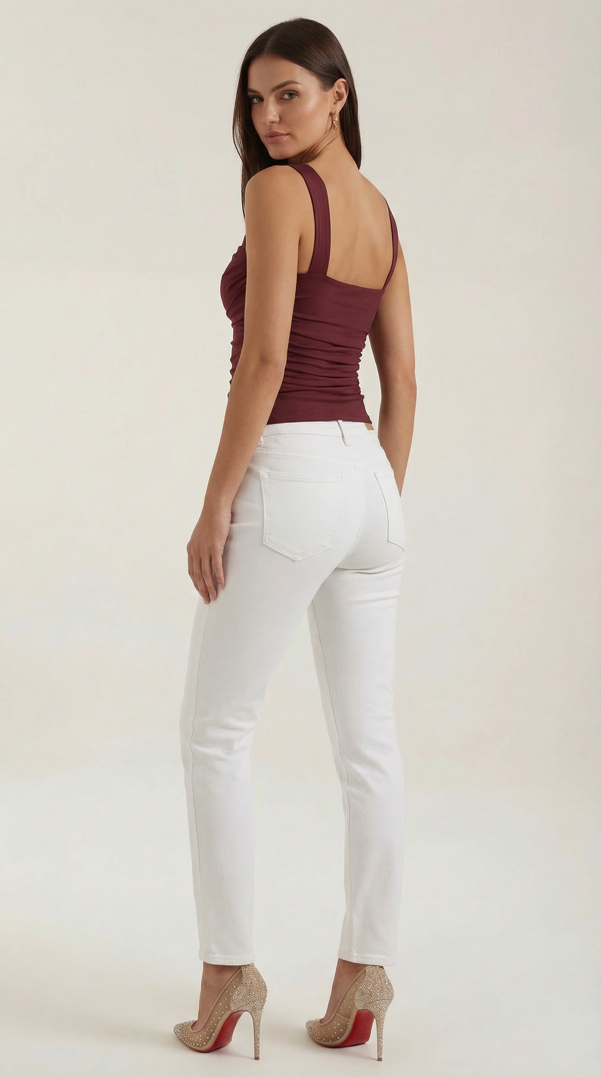 Blusa sin mangas Blair con fruncido y escote cuadrado