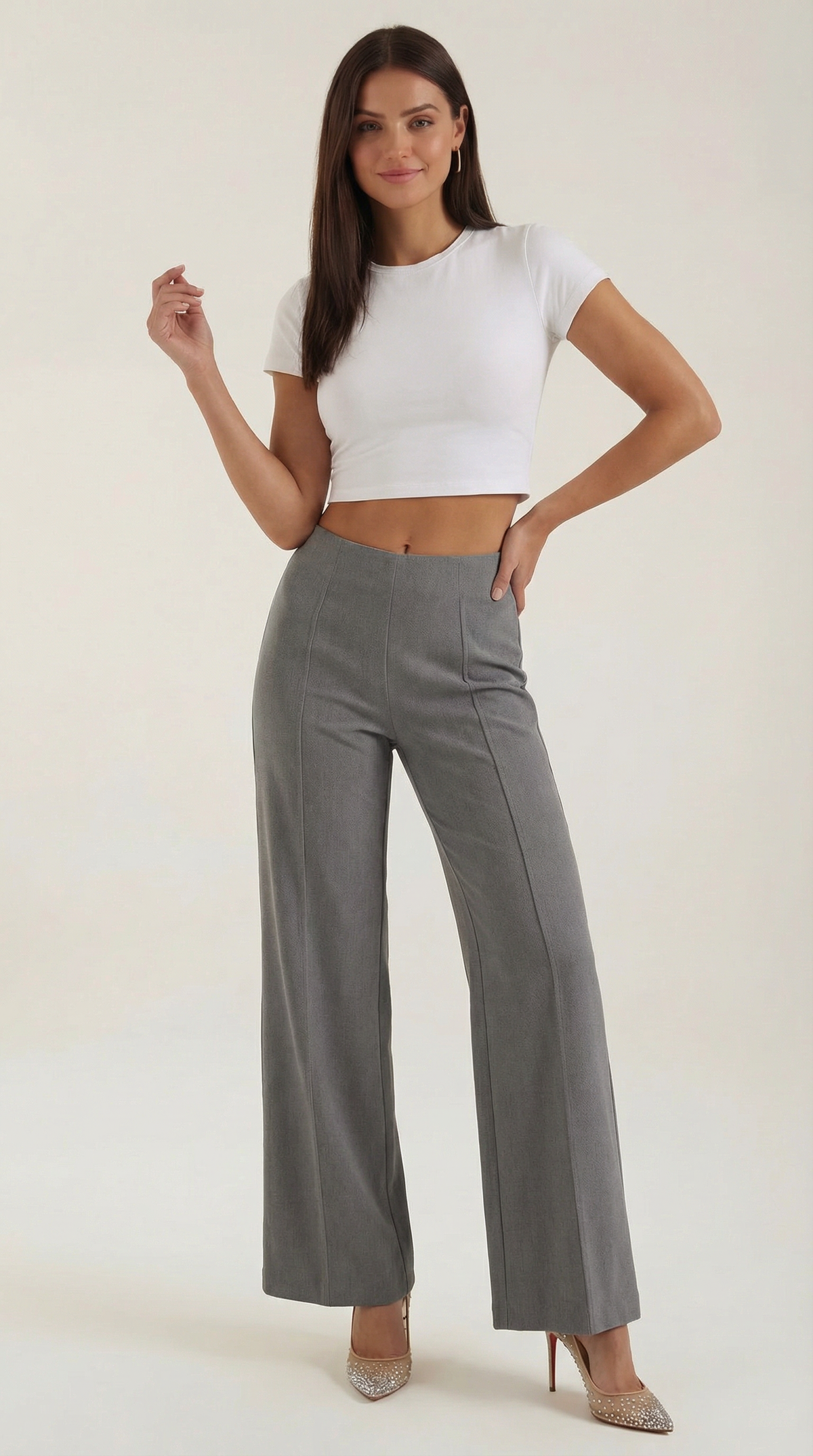 Brooke Pantalones Baggy de Cintura Media