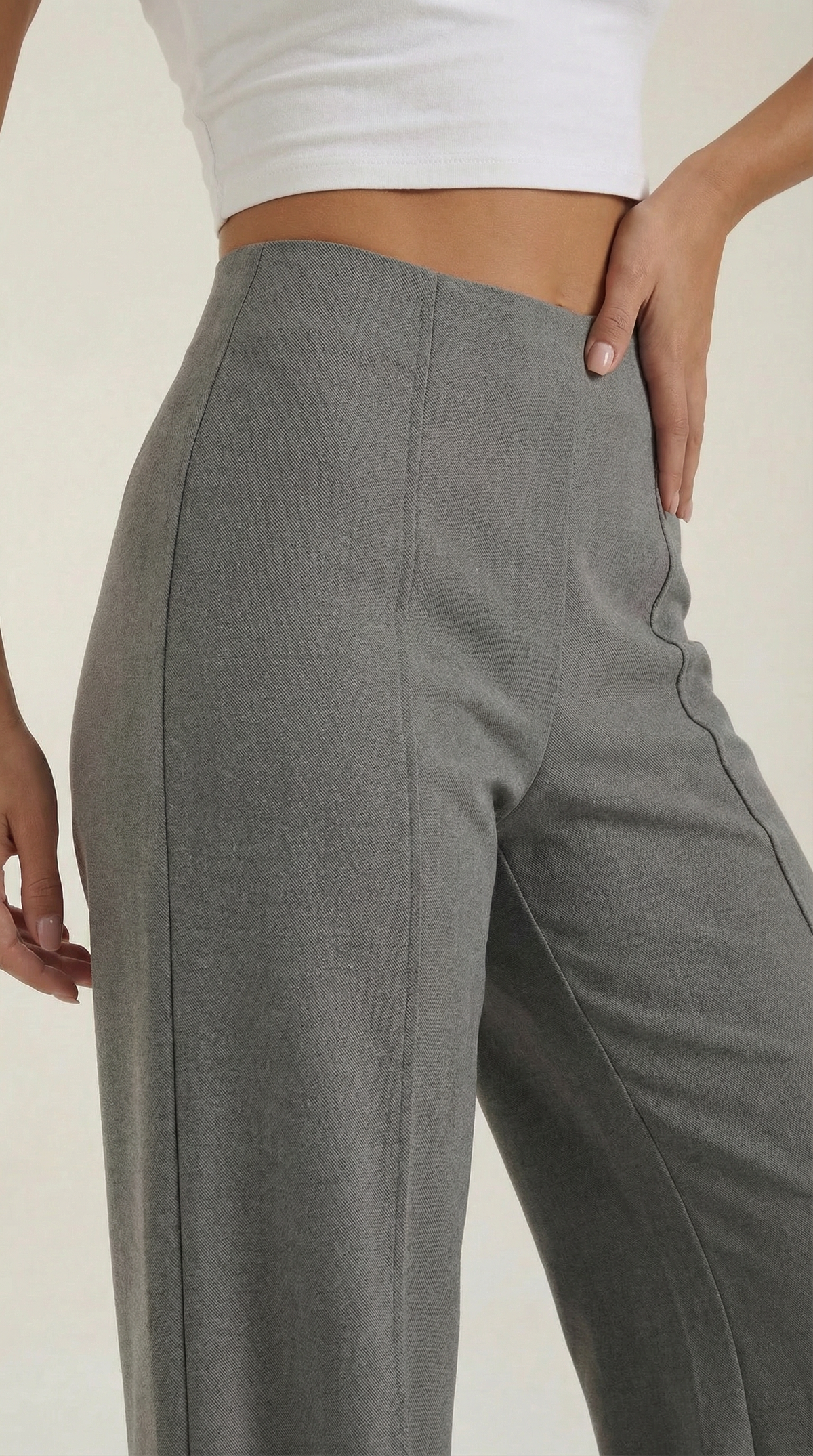 Brooke Pantalones Baggy de Cintura Media
