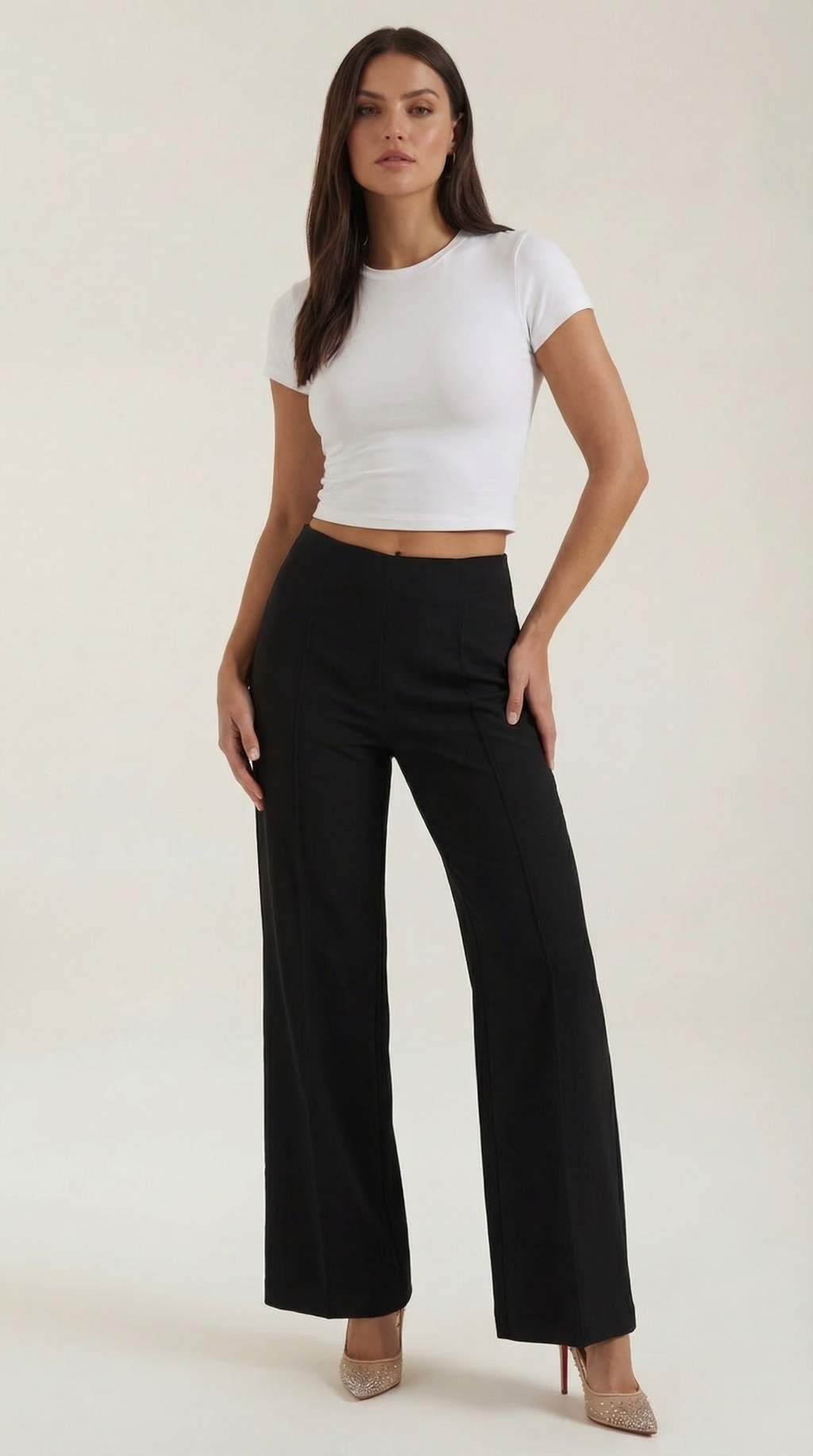 Brooke Pantalones Baggy de Cintura Media