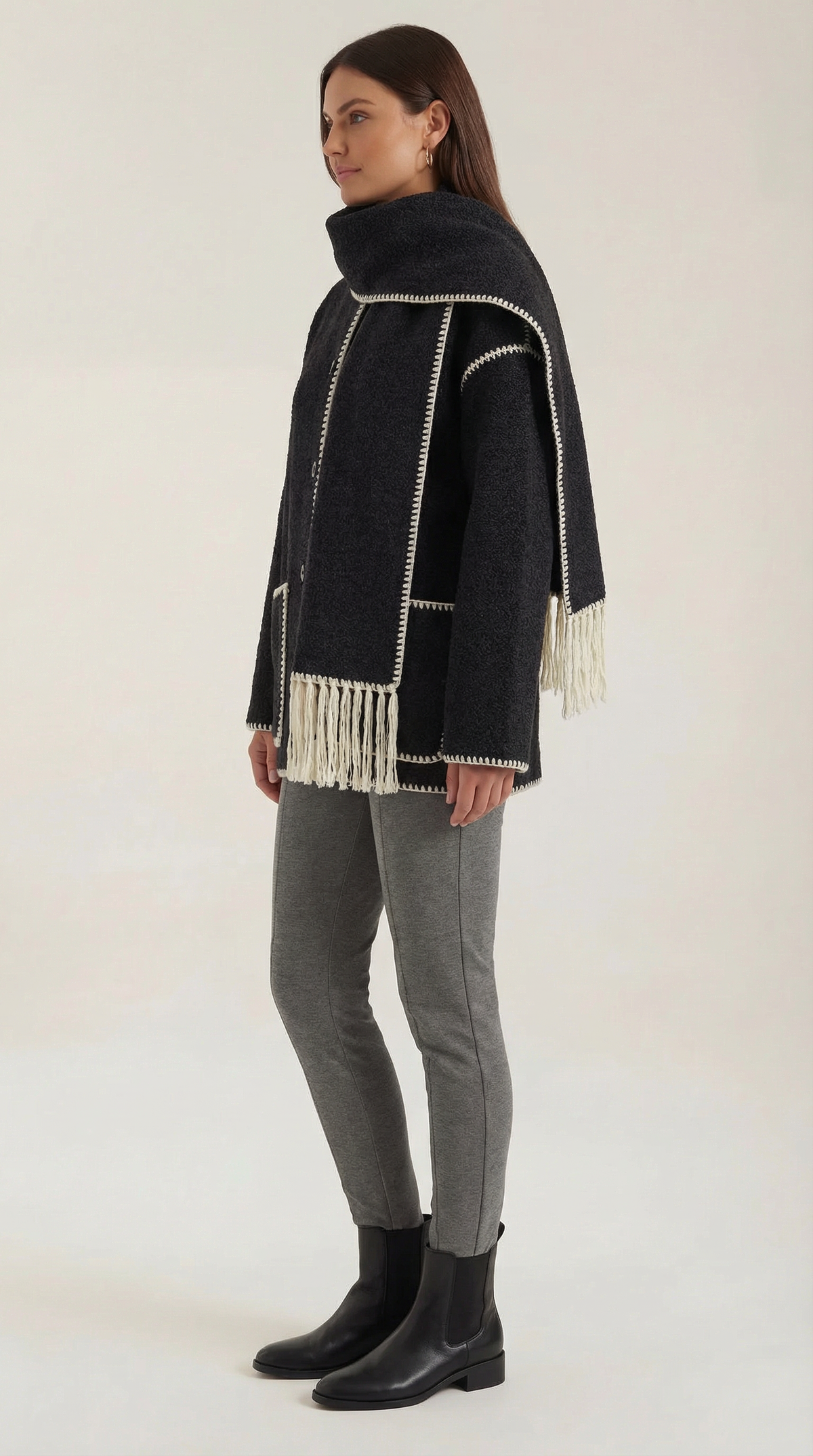 Chaqueta Catherine con bufanda de contraste