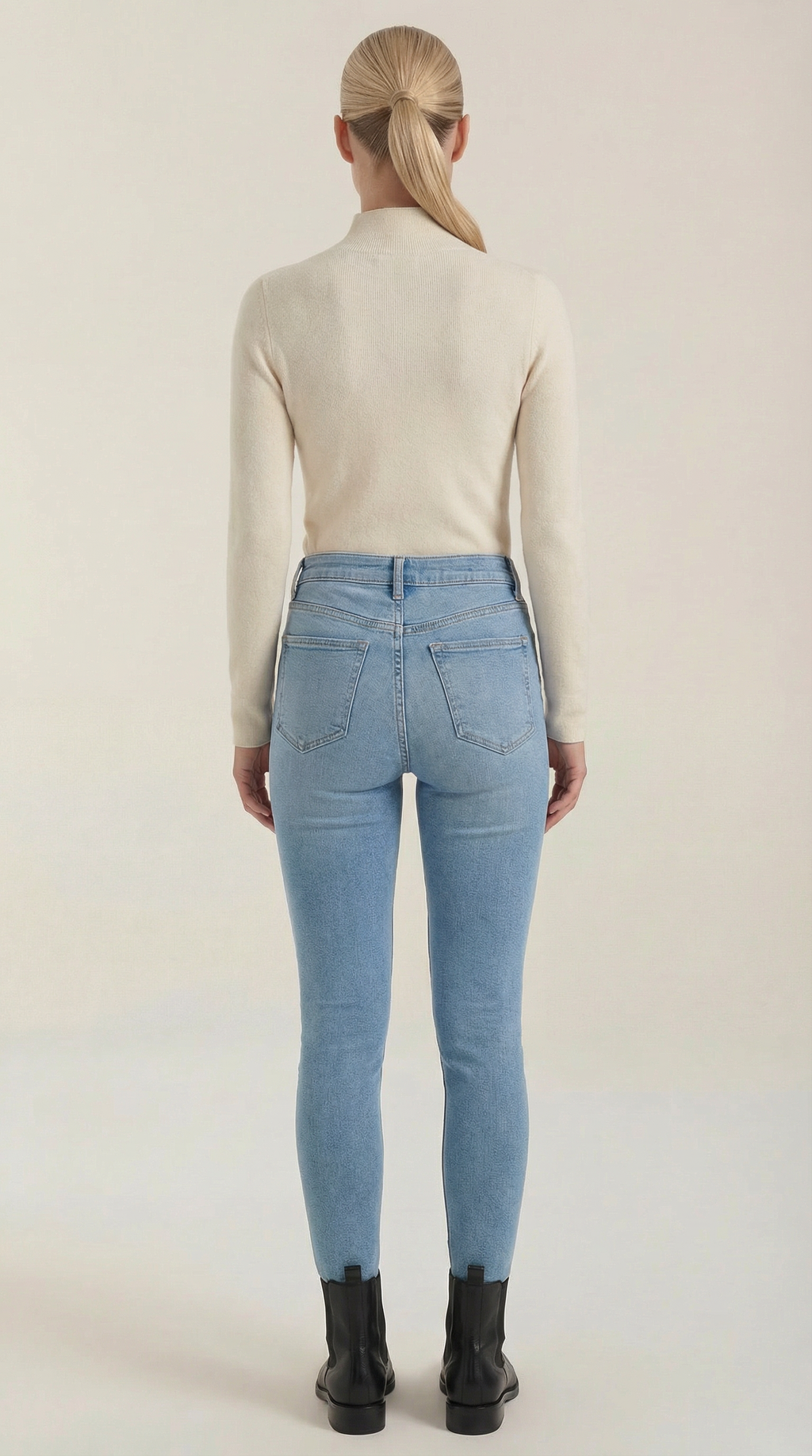 Constance Algodón Top de Cuello Alto