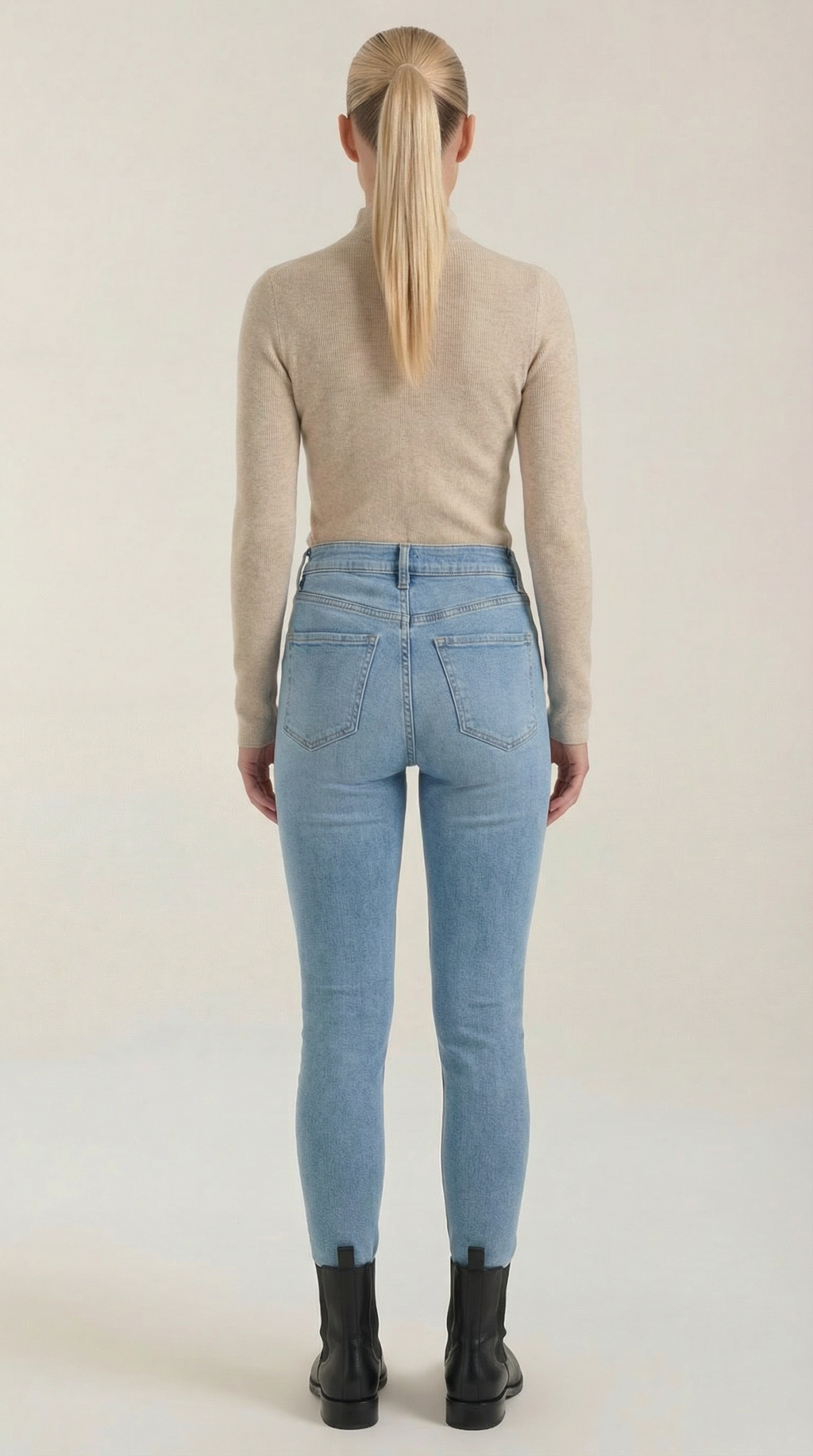Constance Algodón Top de Cuello Alto