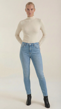 Constance Algodón Top de Cuello Alto