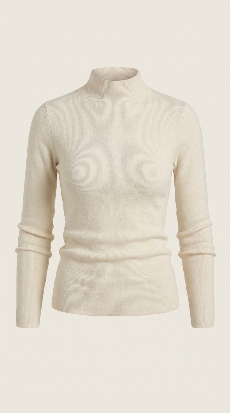 Constance Algodón Top de Cuello Alto