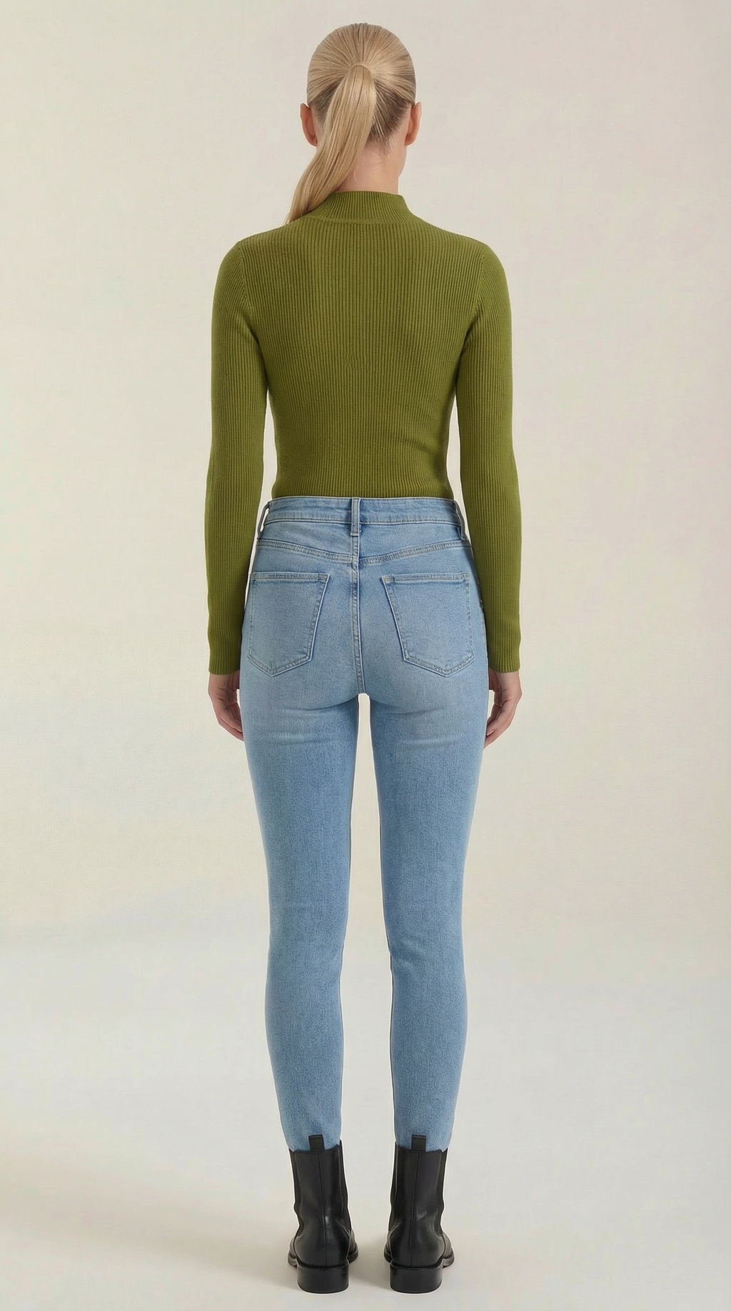 Constance Algodón Top de Cuello Alto