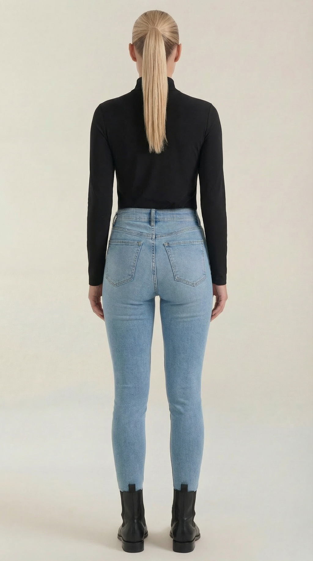Constance Algodón Top de Cuello Alto