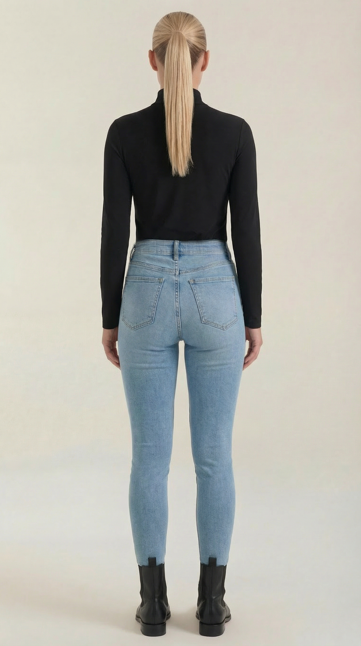 Constance Algodón Top de Cuello Alto