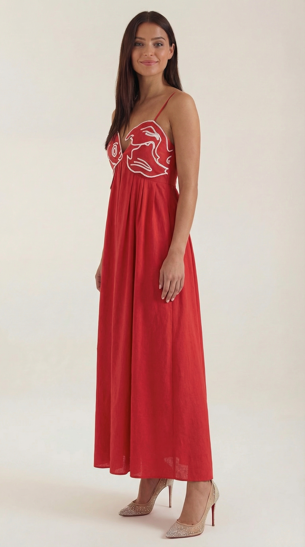 Vestido largo Deborah con bordados