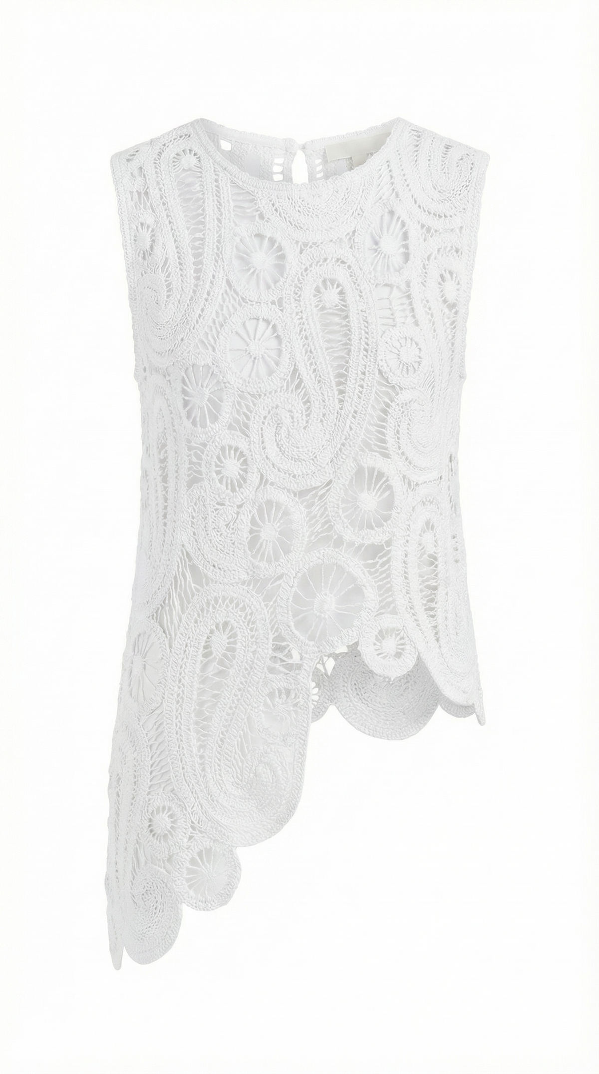 Blusa Asimétrica Delia con Detalles de Encaje