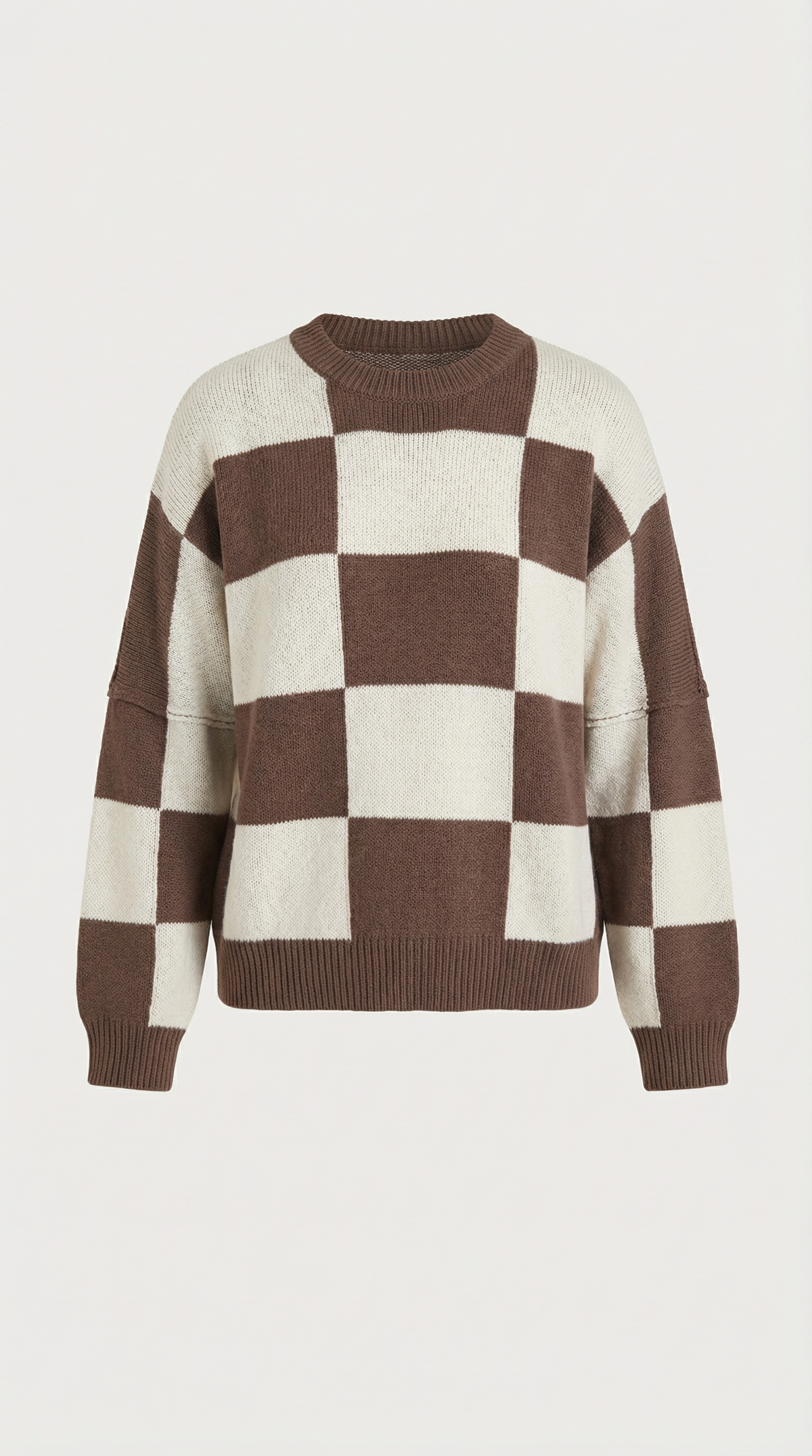 Suéter de punto con diseño a cuadros Emma