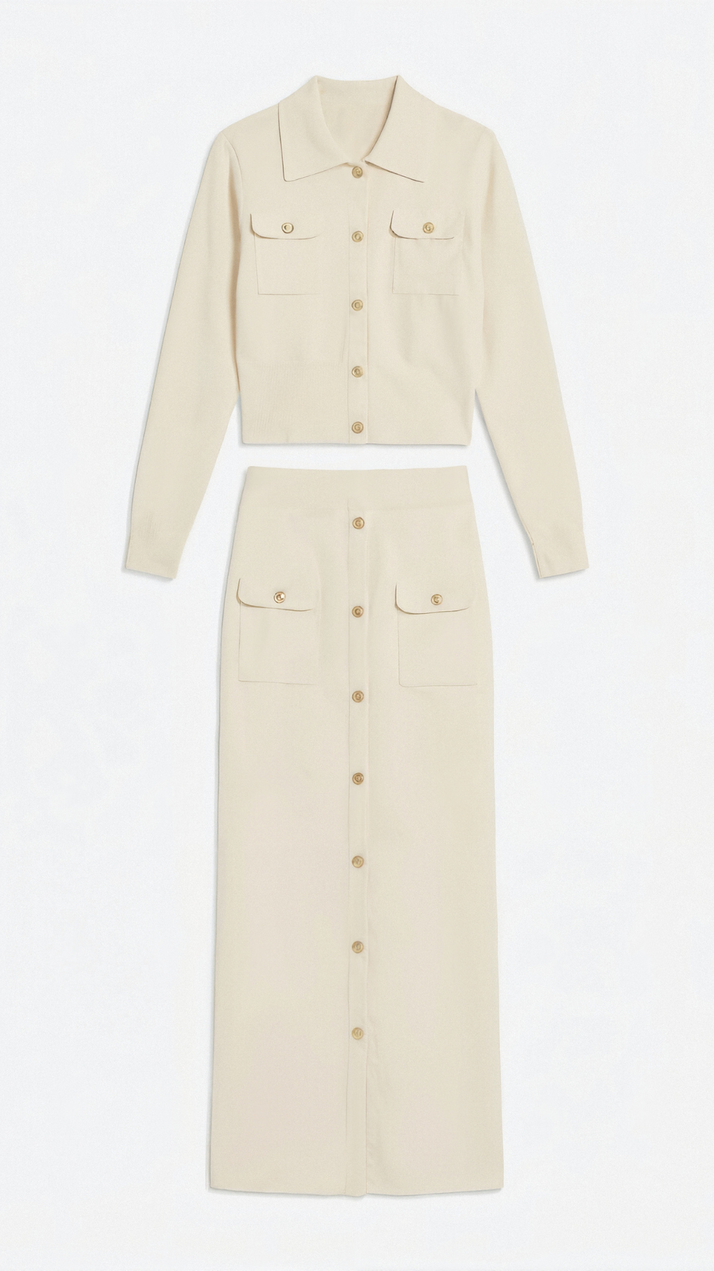 Evelyn Luxe Knit Set with Buttons