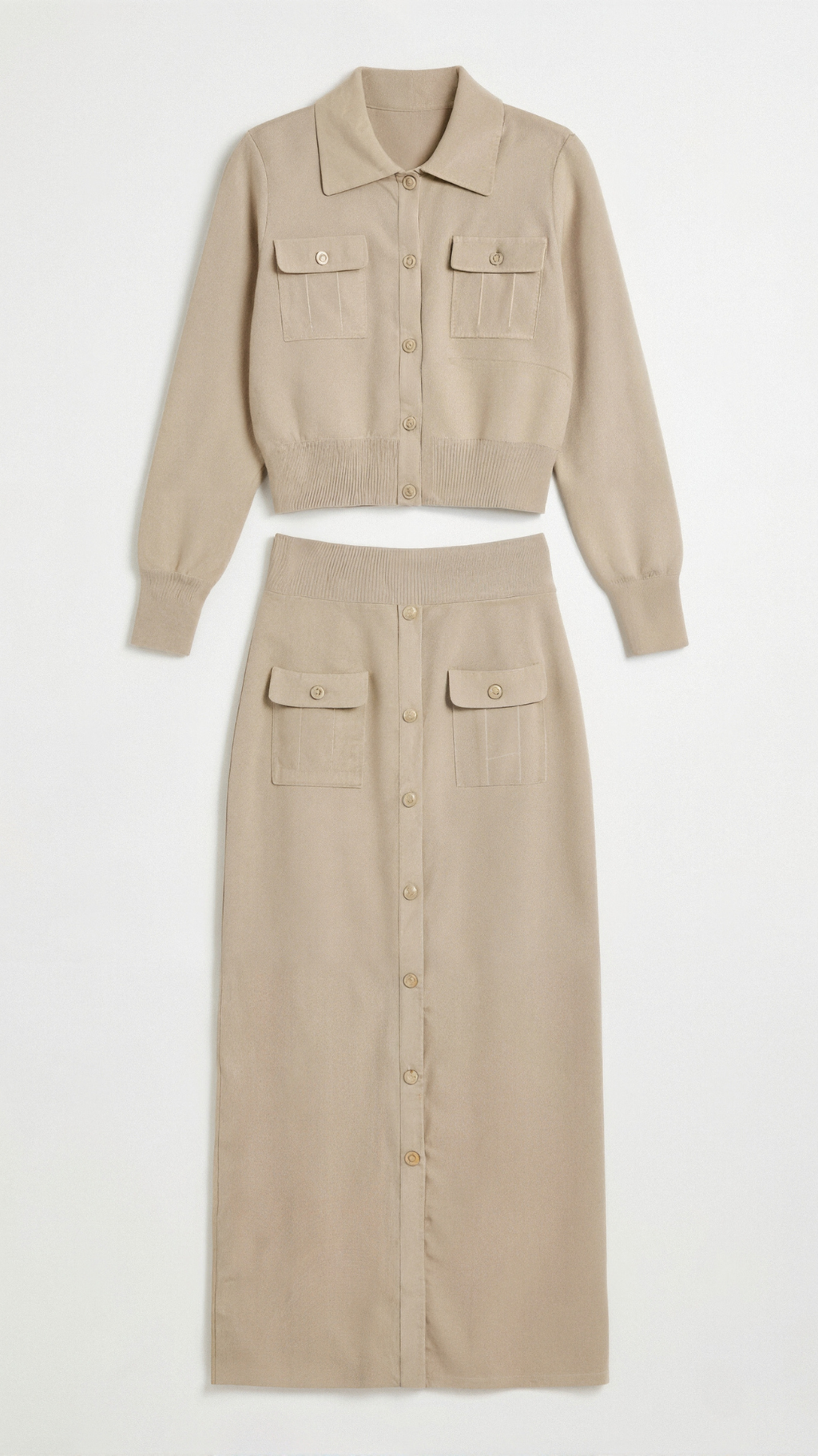 Evelyn Luxe Knit Set with Buttons