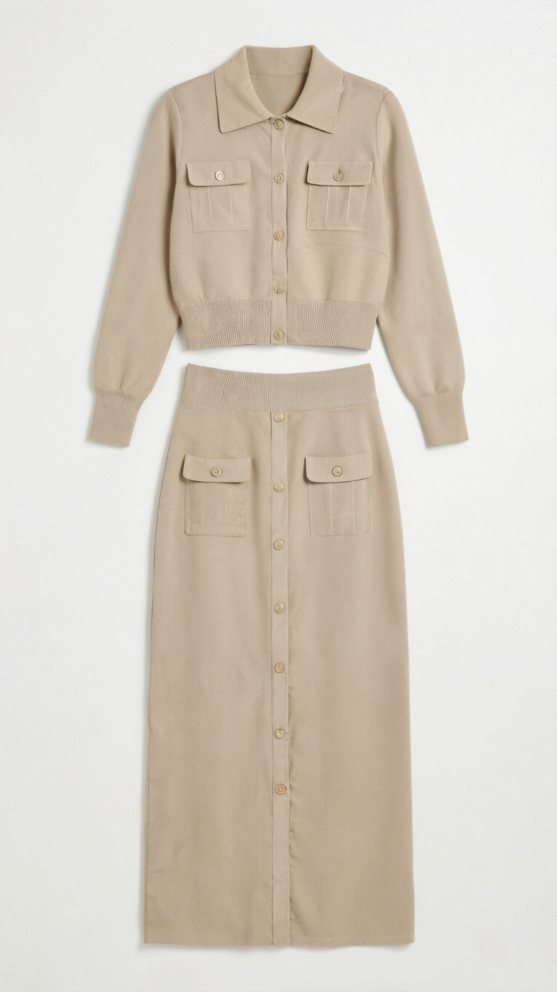 Evelyn Luxe Knit Set with Buttons