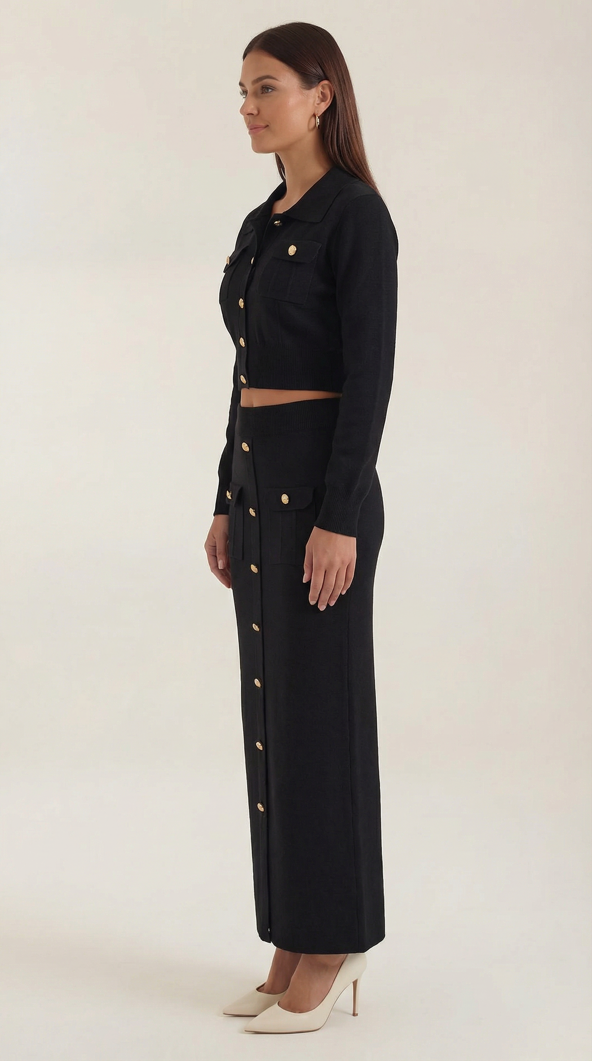 Evelyn Luxe Knit Set with Buttons