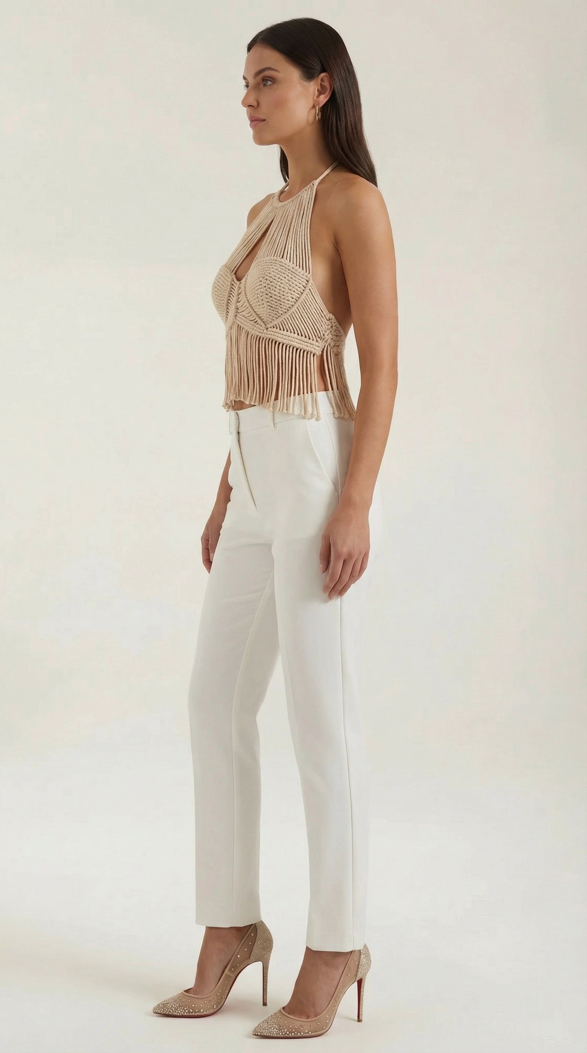Francine Macramé Halter Top