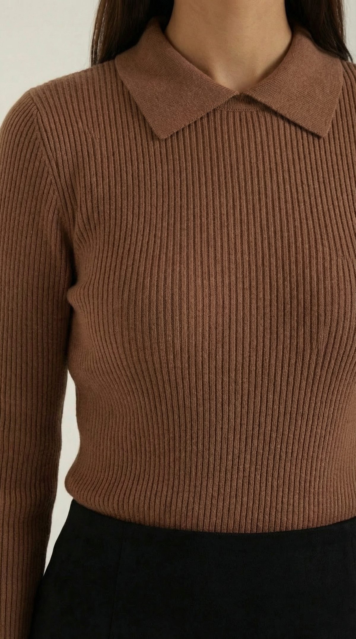 Jersey de lana de manga larga Gail con cuello