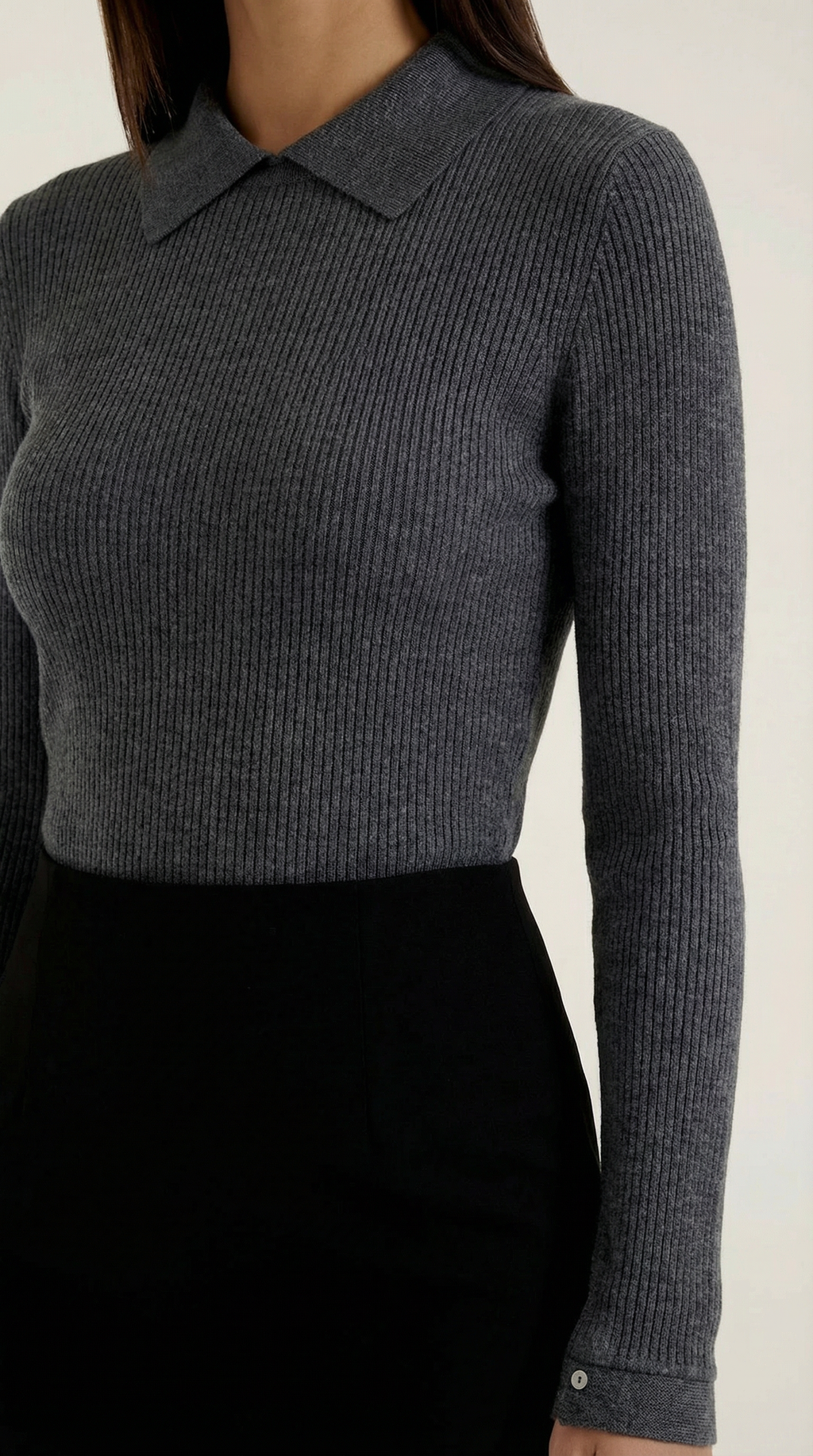 Suéter de lana con cuello - Gail Langarm