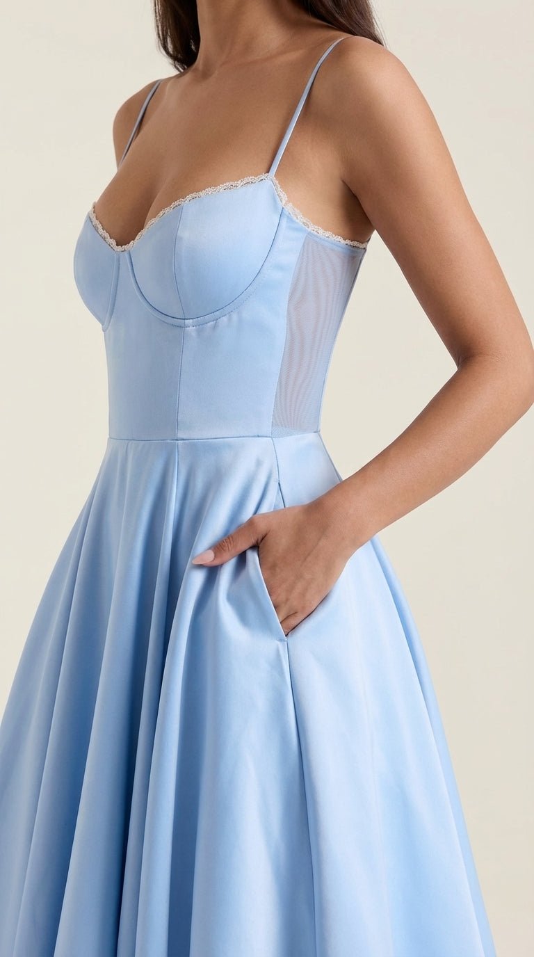 Vestido midi Isolde de tul