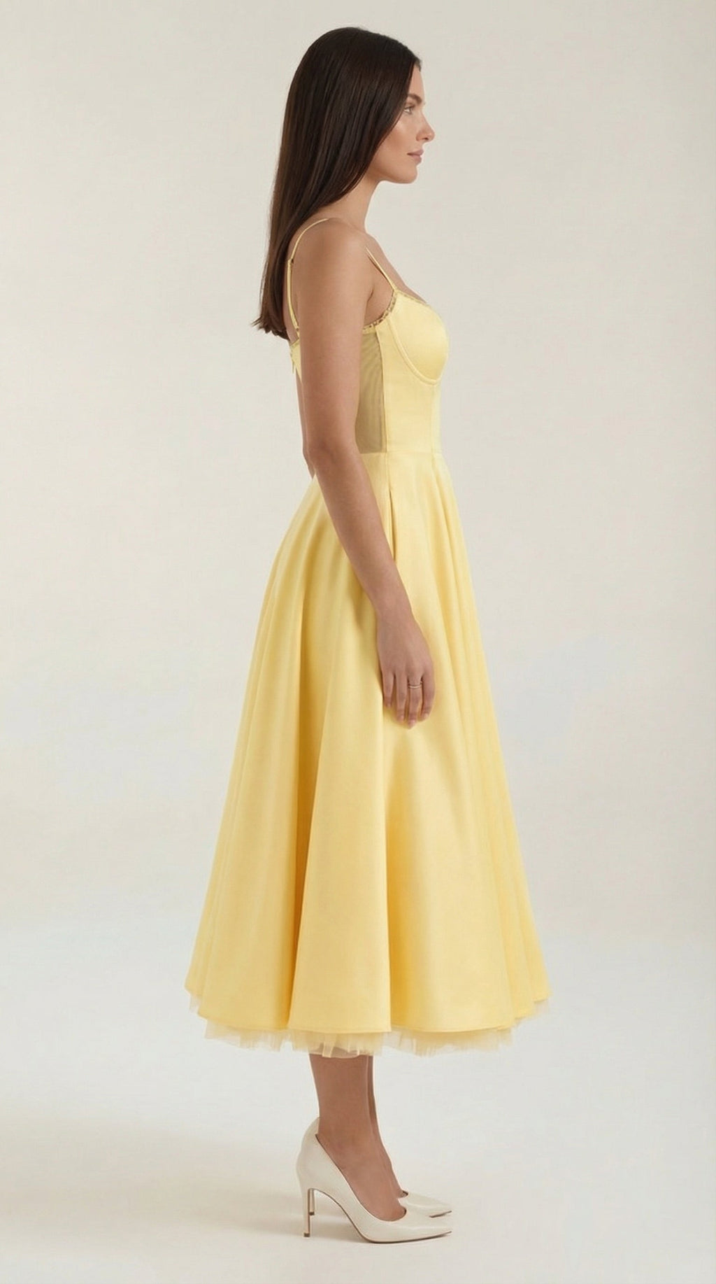 Vestido midi Isolde de tul