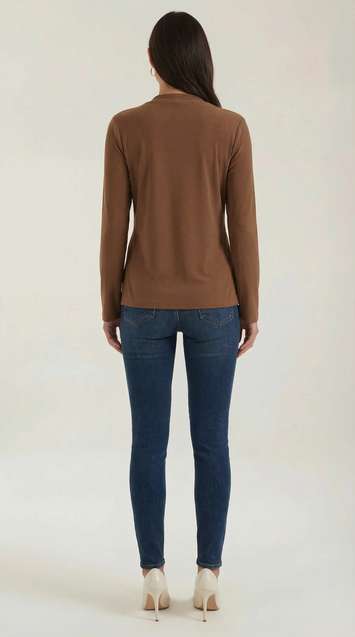 Blusa Jamie con cuello mock y lazo