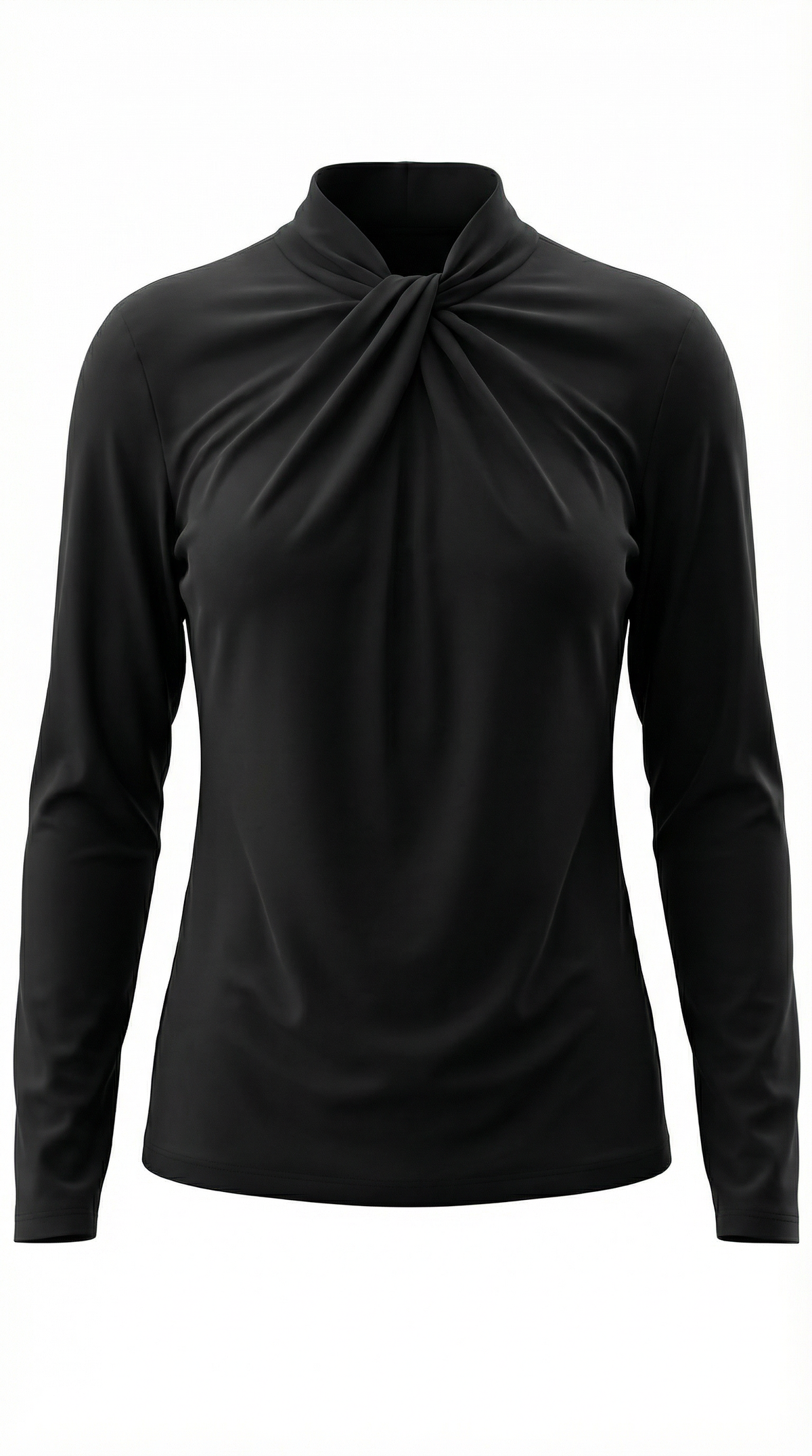 Blusa Jamie con cuello mock y lazo