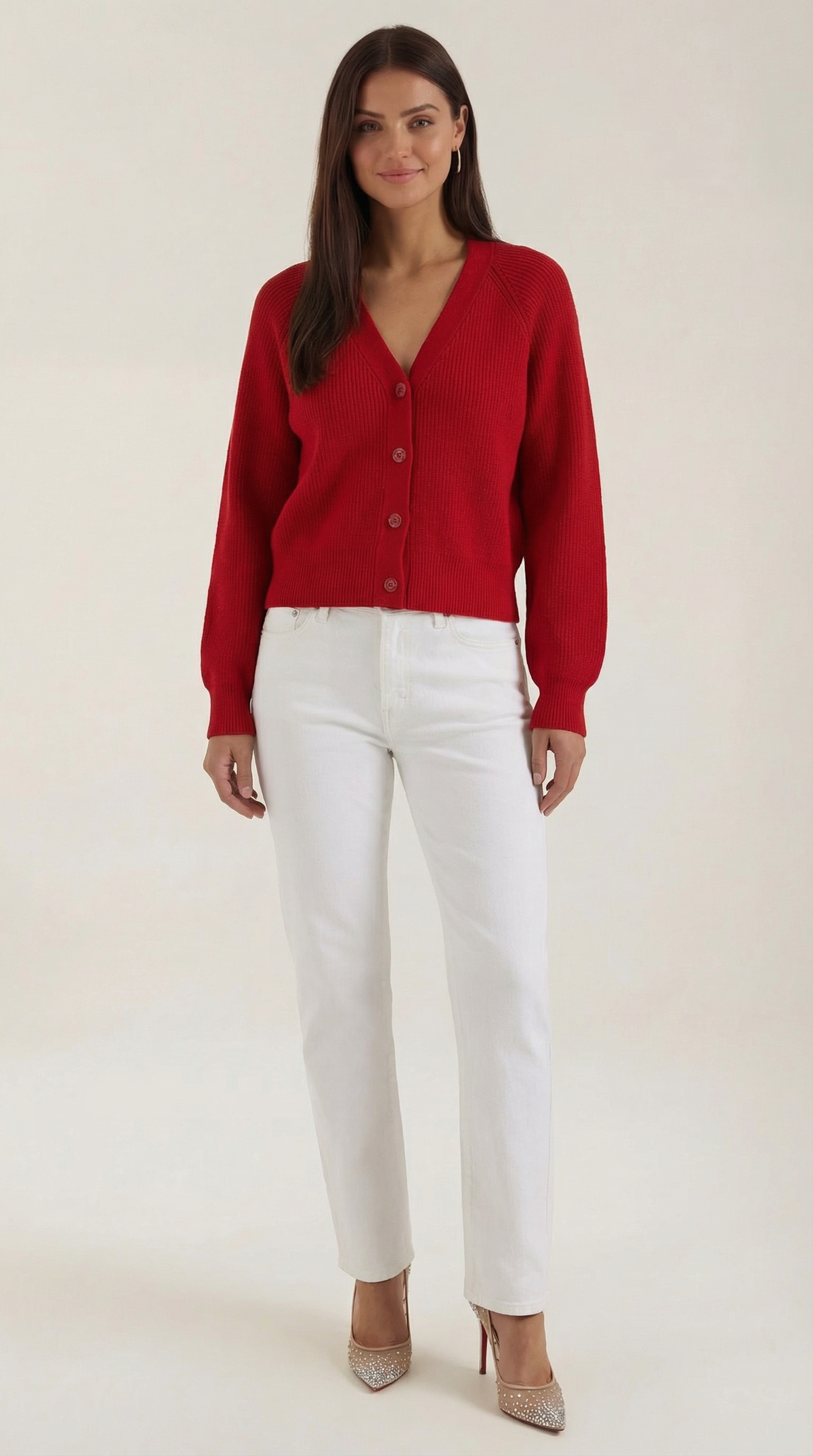 Cardigan Jessica con escote en V y cierre de botones