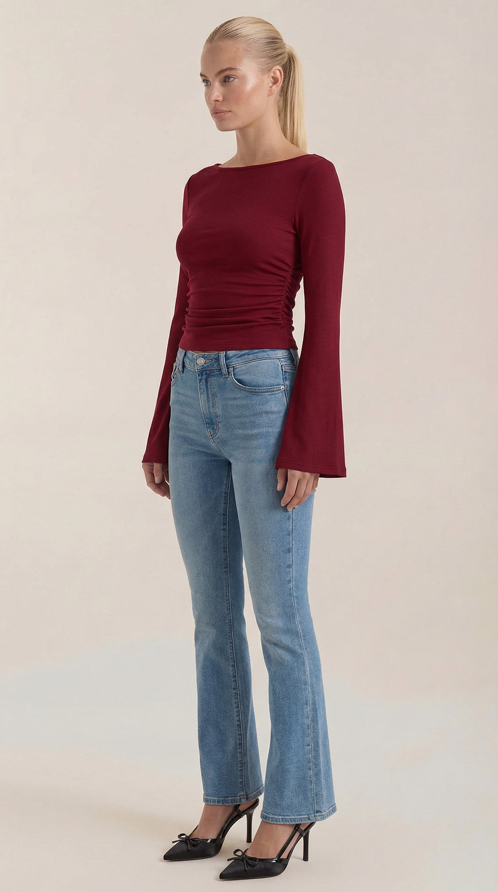Larga Manga Blusa Leona